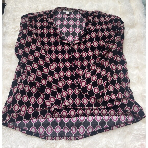 Dana Buchman Geometric Print Blouse Sz XL - Picture 1 of 10
